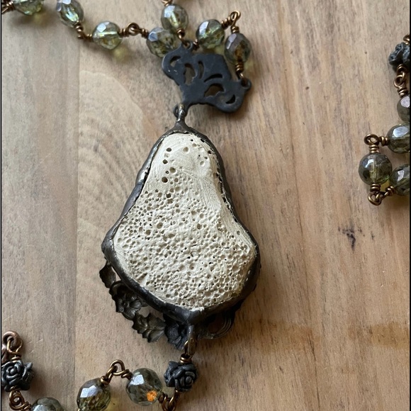 Virgin Mary rosary handmade antique inspired French Brocante - Picture 4 of 13